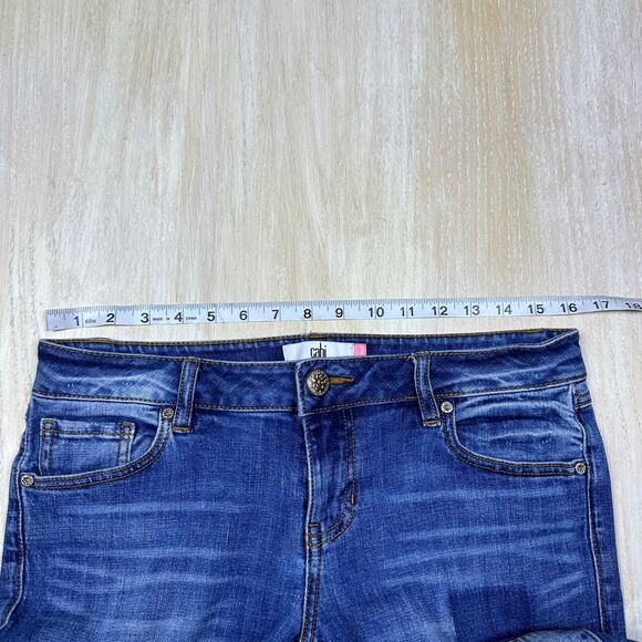 Cabi Slim Boyfriend Patchwork Medium Wash Mid Rise Denim Jeans 4 Style #3462 - Picture 14 of 16